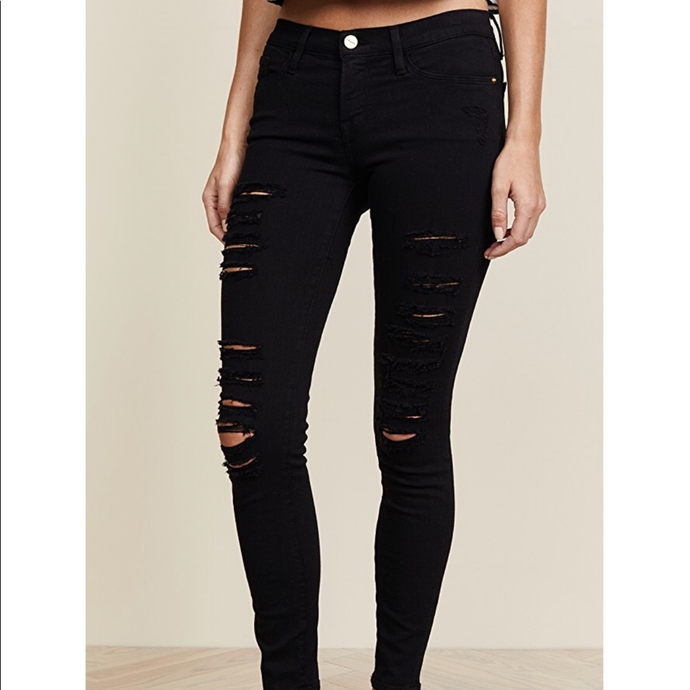 Frame Le Color Rip Skinny Jeans